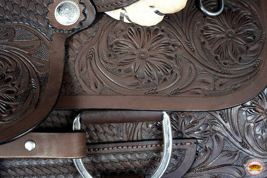 HILASON Western Horse Saddle American Leather Ranch Roping Cowboy | Hand Tooled Wade & For Horses