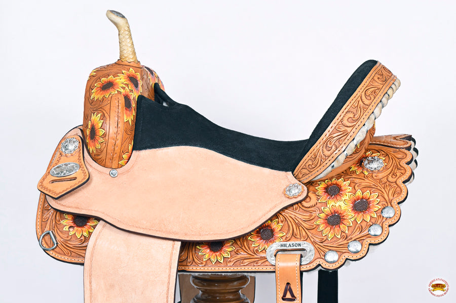 HILASON Flex Tree Western Horse Saddle American Leather Trail | for Horses