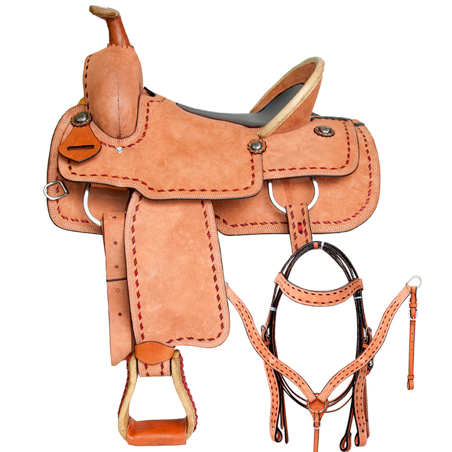 16 In Western Horse Saddle Genuine Leather Trail Roping Ranch Tack Set Comfytack - Uhorse