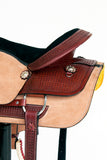 Western Horse Ranch Roping Cowboy Saddle American Leather Tack Set Brown/Tan Comfytack