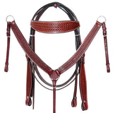 Western Horse Ranch Roping Cowboy Saddle American Leather Tack Set Brown/Tan Comfytack