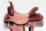 Western Horse Ranch Roping Cowboy Saddle American Leather Tack Set Brown/Tan Comfytack