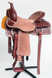 Western Horse Ranch Roping Cowboy Saddle American Leather Tack Set Brown/Tan Comfytack
