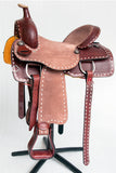 Western Horse Ranch Roping Cowboy Saddle Genuine Leather Tack Set Brown/Tan Comfytack