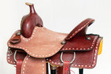 Western Horse Ranch Roping Cowboy Saddle American Leather Tack Set Brown/Tan Comfytack