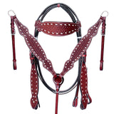 Western Horse Ranch Roping Cowboy Saddle American Leather Tack Set Brown/Tan Comfytack