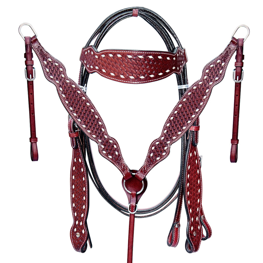 Comfytack Western Saddle Leather Trail Tack Hand Tooled Brown/Tan | Western Saddle | Saddle for Horses | Horse Tack Set