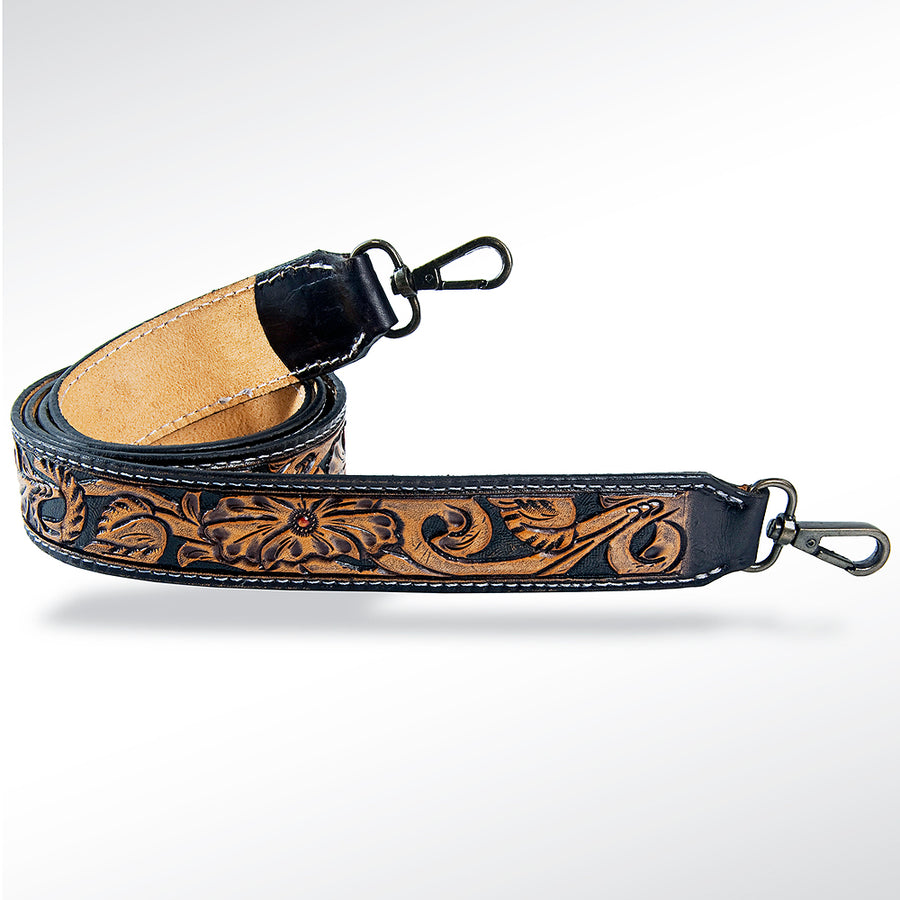 American Darling Hand Tooled Genuine Leather Crossbody Handle Strap for Bags Phone Wallet Purse Clutch