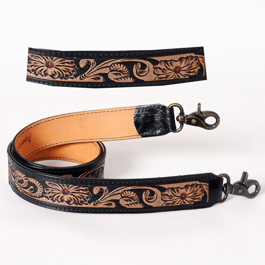 American Darling ADSTF126WHBU Hand Tooled Genuine Leather Crossbody by Hilason – Cowboy and equestrian accessories