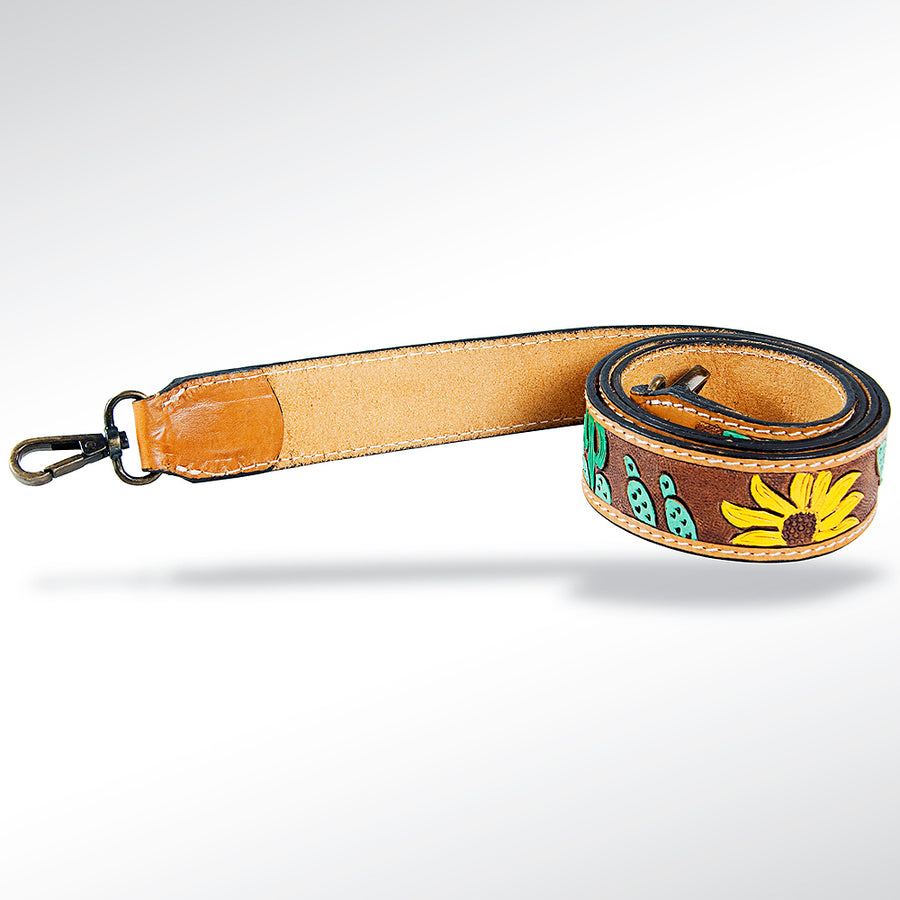 American Darling Hand Tooled Genuine Leather Crossbody Handle Strap for Bags Phone Wallet Purse Clutch
