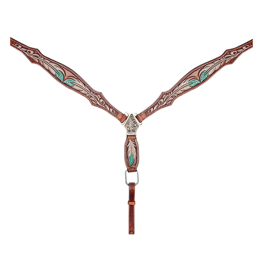 American Darling Western Horse Floral Genuine Leather Headstall Tack Set | Breast Collar for Horses