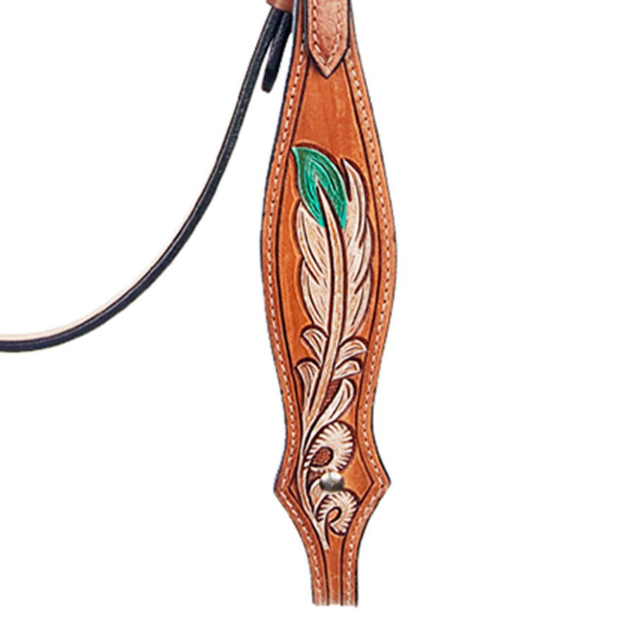 American Darling Western Horse Floral Genuine Leather Headstall Tack Set | Breast Collar for Horses