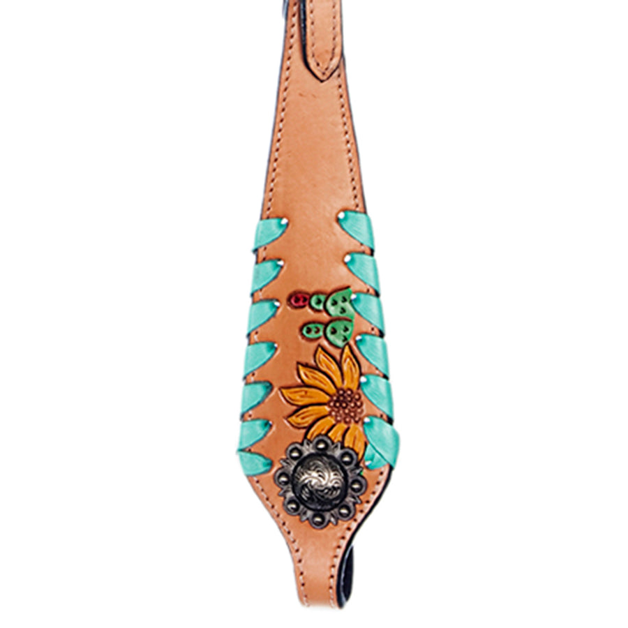 American Darling Western Horse Floral Genuine Leather Headstall Tack Set | Breast Collar for Horses