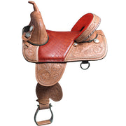 Hilason W. H. Treeless Trail Barrel Racing American Leather Saddle –