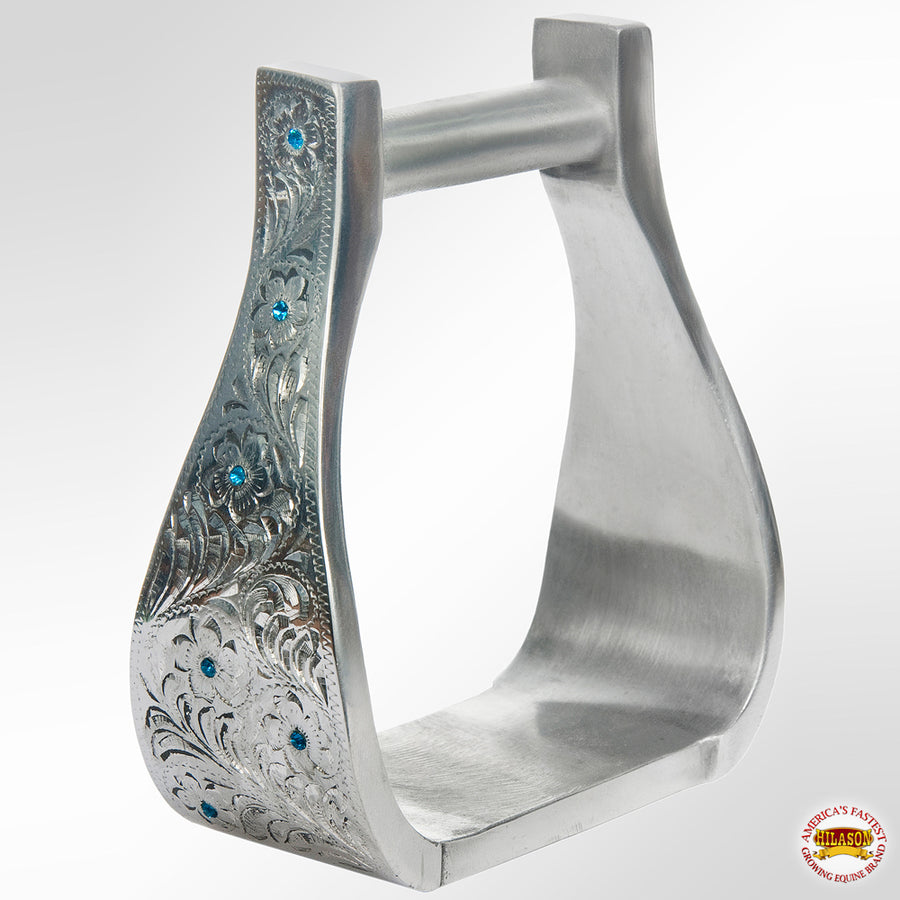 HILASON Horse Western Saddle Engraved Metal Roper Stirrups | Riding Ranch Copper Overlay