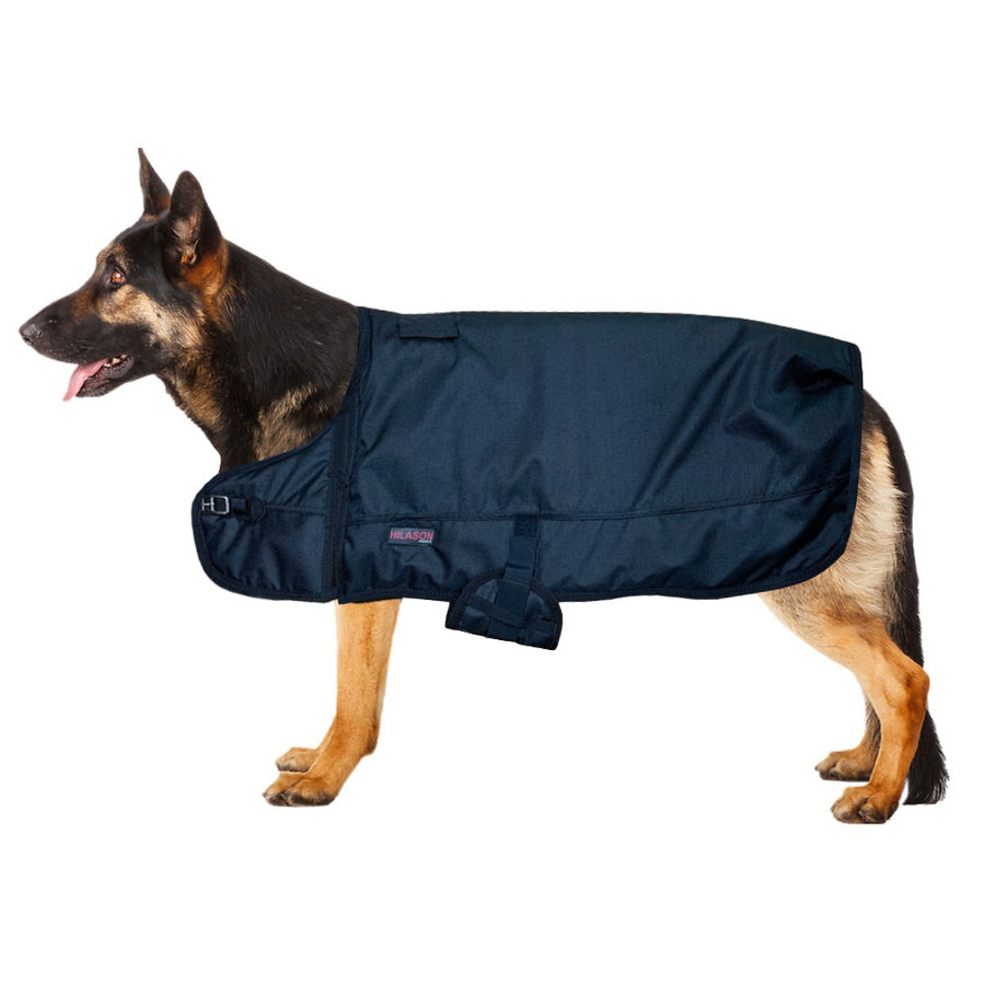 XX Large Hilason 200 gsm 600D Winter Turnout Waterproof Dog Blanket Black - Uhorse