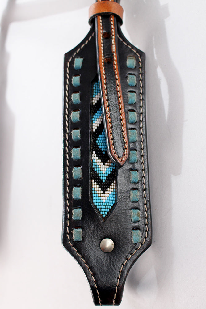 Hilason Western Horse Hand Tooled Genuine Leather Headstall Dark Brown