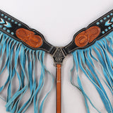 Hilason Western Horse Hand Tooled Genuine Leather Breast Collar Tan