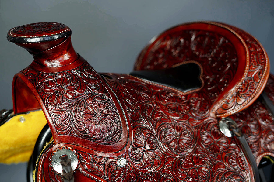 12 In Western Leather Youth Child Horse Saddle Trail Ranch Roper