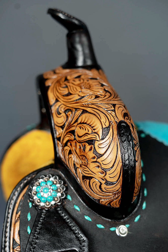 13 In Western Leather Youth Child Horse Saddle Trail Barrel Racing
