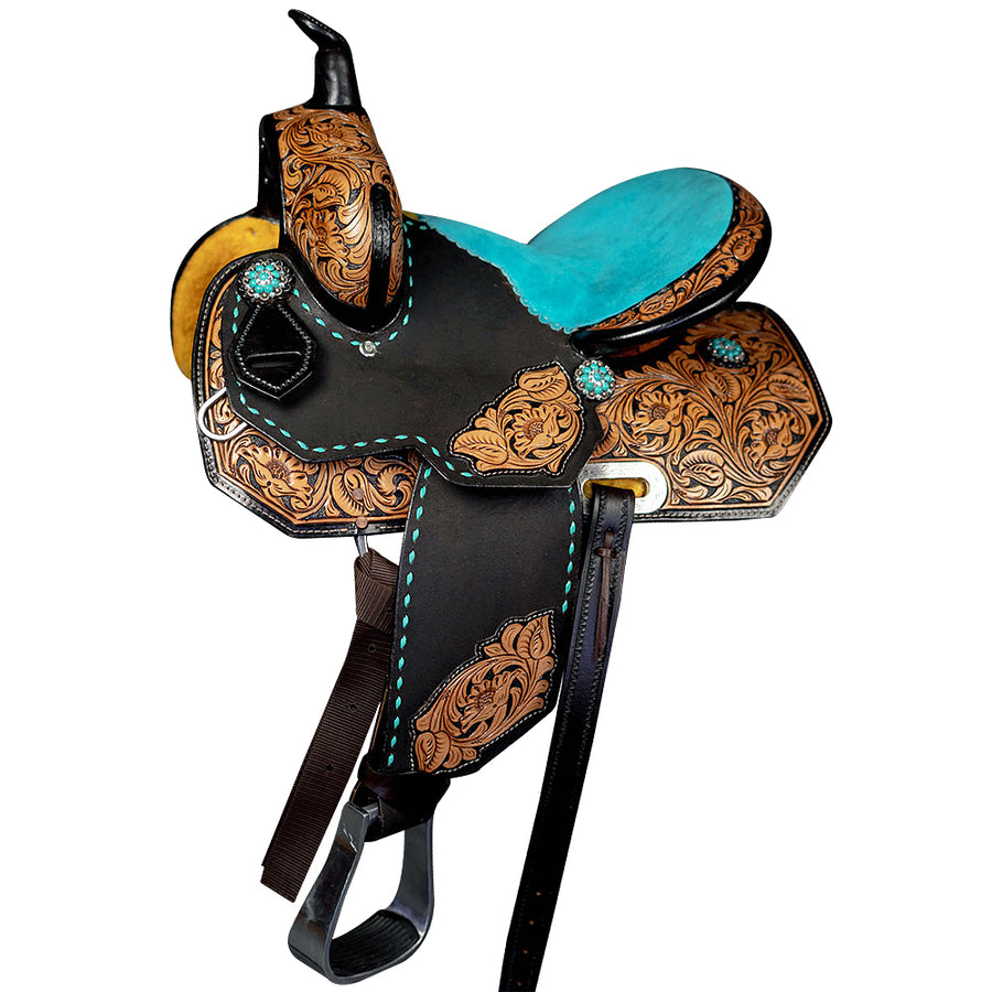 Western Leather Youth Child Horse Saddle Trail Barrel Racing