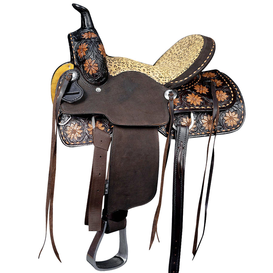 Western Leather Youth Child Horse Saddle Trail Barrel Racing