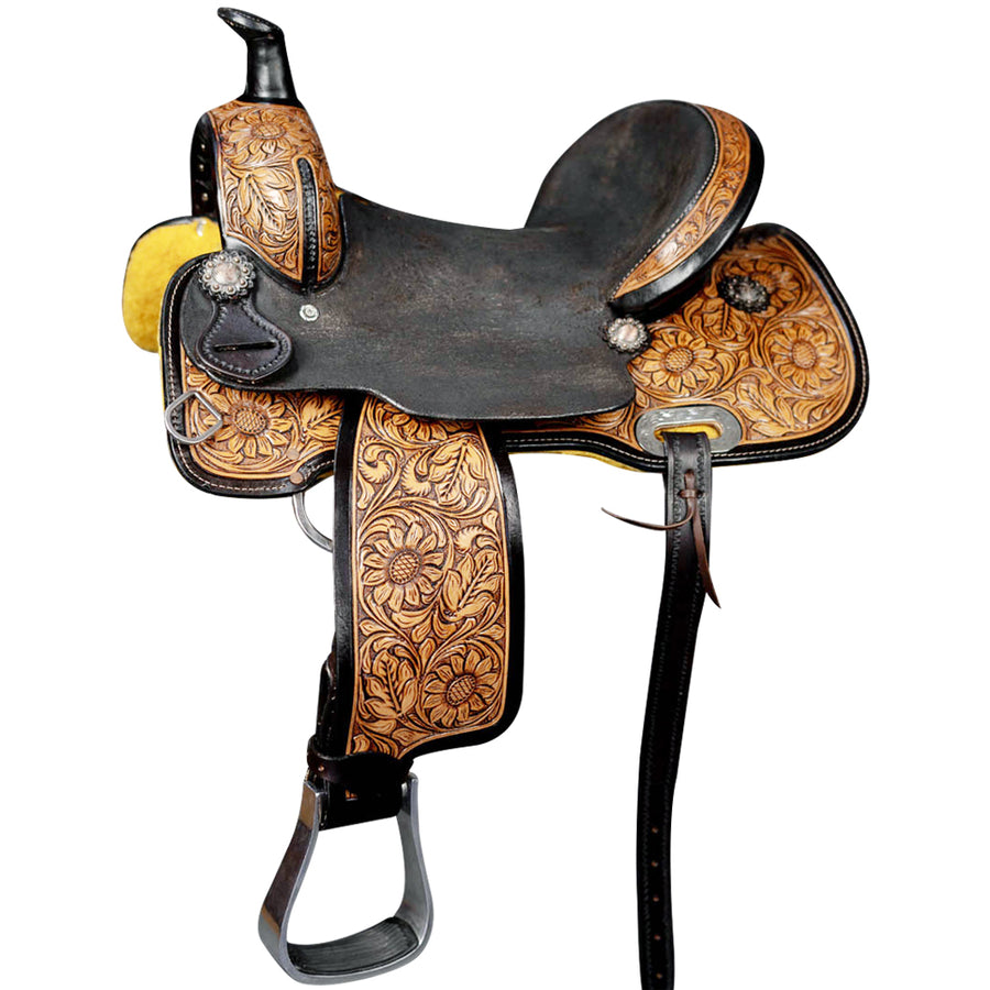 W. Leather Youth Child H. Saddle Trail Barrel Racing by Hilason – Cowboy and equestrian accessories