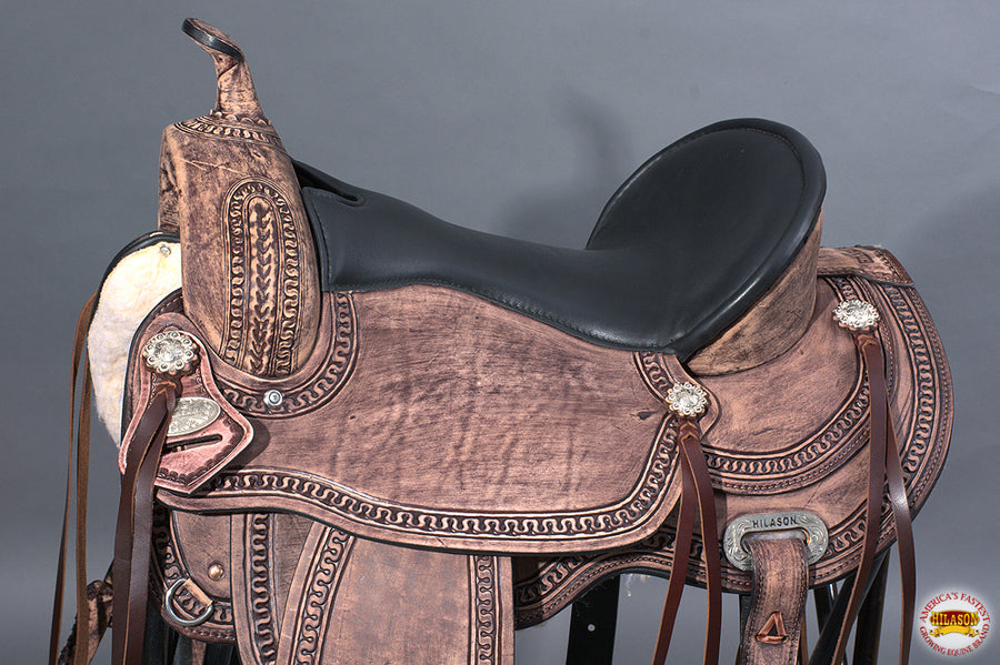 HILASON Western Horse Saddle American Leather Flex Tree Trail & Pleasure Rough Out | for Horses