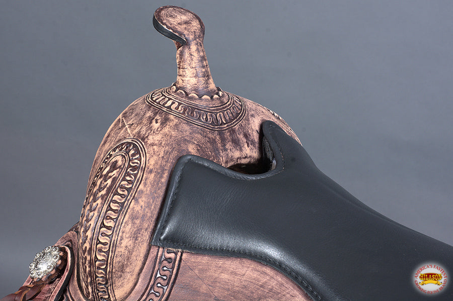 HILASON Western Horse Saddle American Leather Flex Tree Trail & Pleasure Rough Out | for Horses