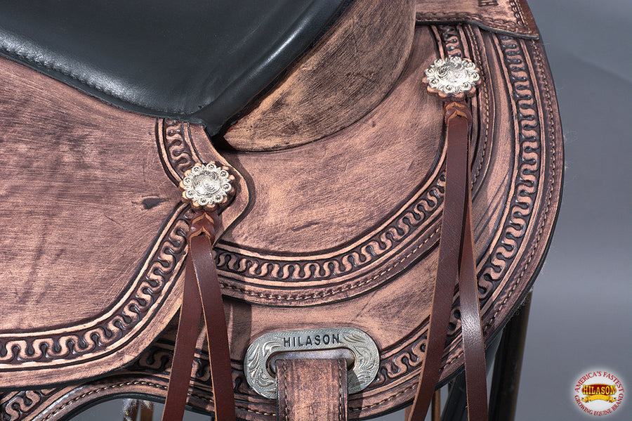 HILASON Western Horse Saddle American Leather Flex Tree Trail & Pleasure Rough Out | for Horses