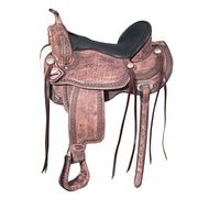 HILASON Western Horse Saddle American Leather Flex Tree Trail & Pleasure Rough Out