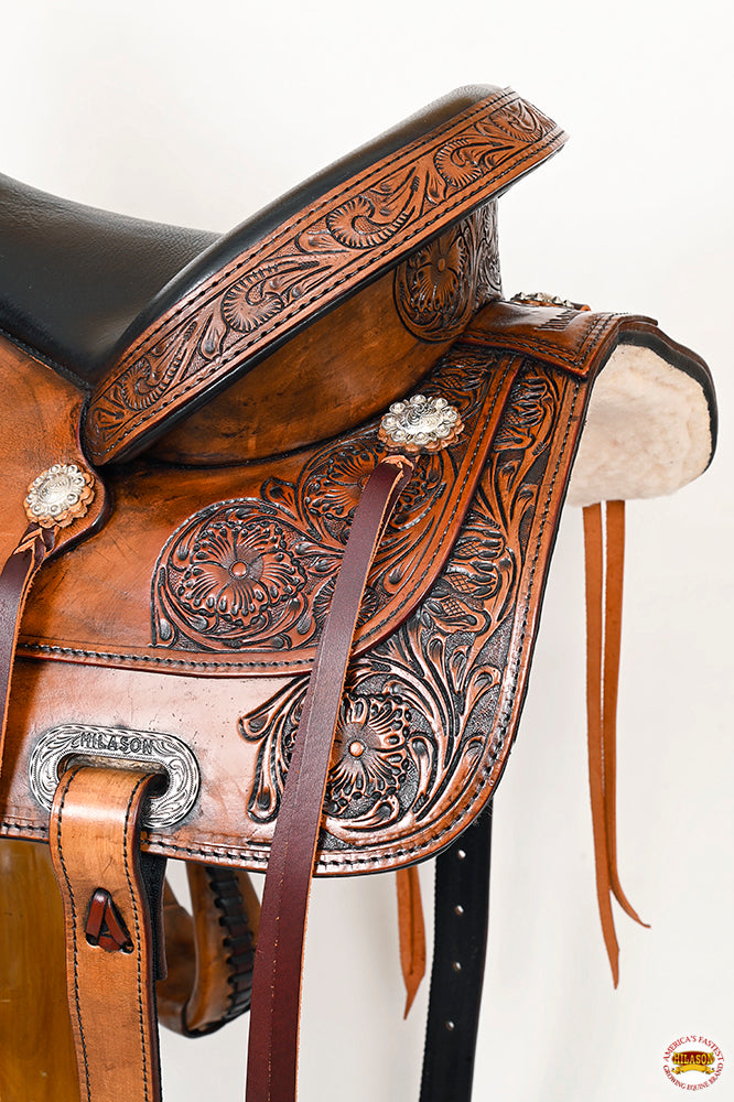 HILASON Western Horse Saddle American Leather Flex Tree Trail & Pleasure Antique Brown | for Horses