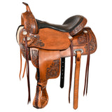 HILASON Western Horse Saddle American Leather Flex Tree Trail and Pleasure Antique Brown - Uhorse
