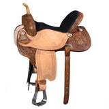W. H. Saddle American Leather Barrel Flex Tree Trail Hilason by Hilason – Cowboy and equestrian accessories