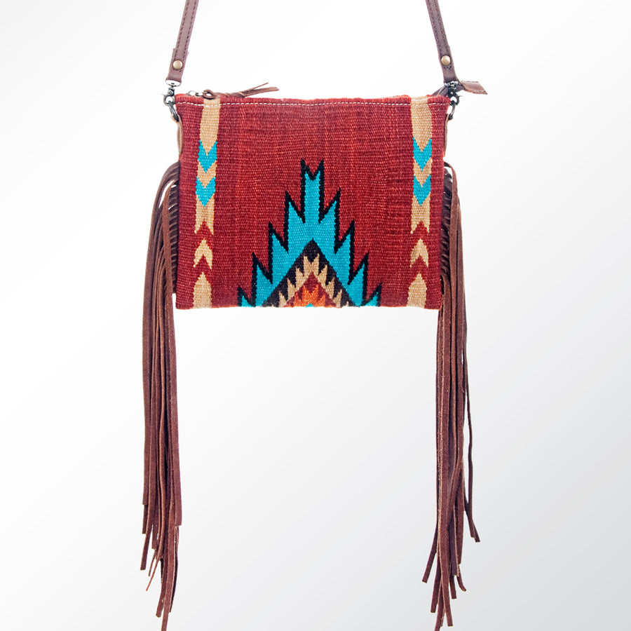 American Darling CrossBody Bag Saddle Blanket Fabric Genuine Leather Western Women Handbag Purse | for Cute Travel