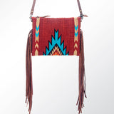American Darling CrossBody Bag Saddle Blanket Fabric Genuine Leather Western Women Handbag Purse | for Cute Travel