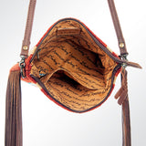 American Darling CrossBody Bag Saddle Blanket Fabric Genuine Leather Western Women Handbag Purse | for Cute Travel