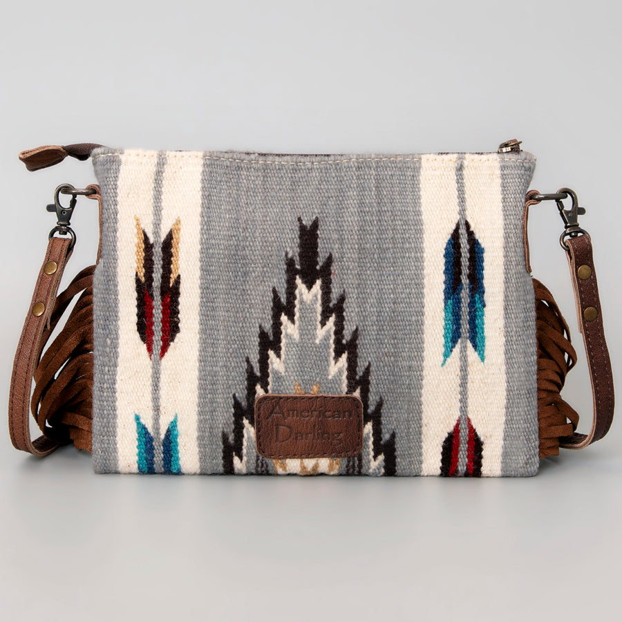 American Darling CrossBody Bag Saddle Blanket Fabric Genuine Leather Western Women Handbag Purse | for Cute Travel