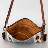 American Darling CrossBody Bag Saddle Blanket Fabric Genuine Leather Western Women Handbag Purse | for Cute Travel