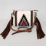 American Darling CrossBody Bag Saddle Blanket Fabric Genuine Leather Western Women Handbag Purse | for Cute Travel