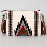 American Darling CrossBody Bag Saddle Blanket Fabric Genuine Leather Western Women Handbag Purse | for Cute Travel