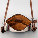 American Darling CrossBody Bag Saddle Blanket Fabric Genuine Leather Western Women Handbag Purse | for Cute Travel