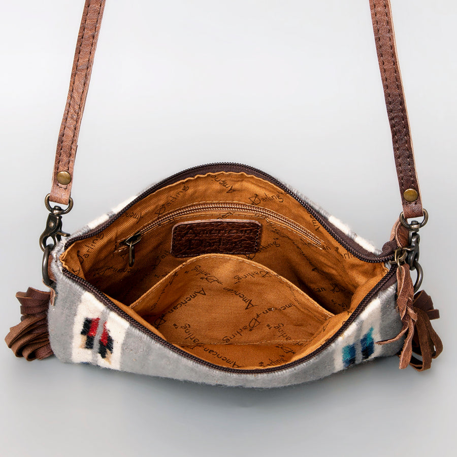 American Darling CrossBody Bag Saddle Blanket Fabric Genuine Leather Western Women Handbag Purse | for Cute Travel