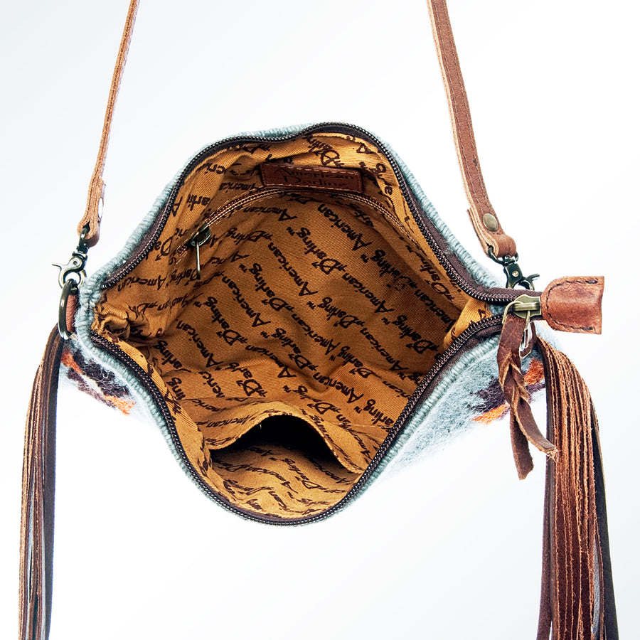 American Darling CrossBody Bag Saddle Blanket Fabric Genuine Leather Western Women Handbag Purse | for Cute Travel