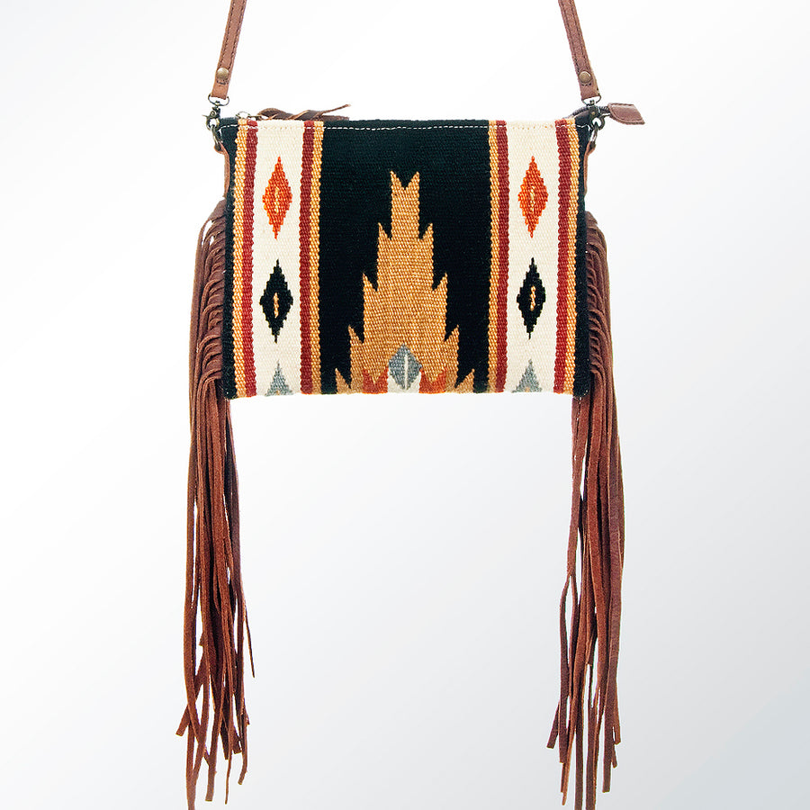 American Darling CrossBody Bag Saddle Blanket Fabric Genuine Leather Western Women Handbag Purse | for Cute Travel