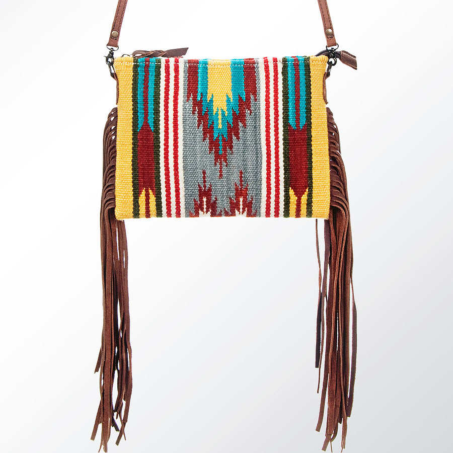 American Darling CrossBody Bag Saddle Blanket Fabric Genuine Leather Western Women Handbag Purse | for Cute Travel