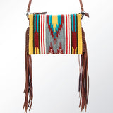 American Darling CrossBody Bag Saddle Blanket Fabric Genuine Leather Western Women Handbag Purse | for Cute Travel