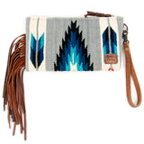 American Darling Wristlet Bag Handcrafted from Floral Embossed Damascus Genuine Leather with YKK Zipper and Wrist Strap