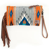 American Darling Wristlet Bag Handcrafted from Floral Embossed Damascus Genuine Leather with YKK Zipper and Wrist Strap