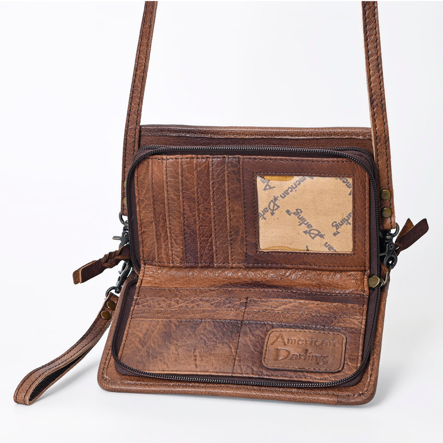 American Darling Organizer Hair On Genuine Leather Western Women Bag Handbag Purse | for Cute Travel